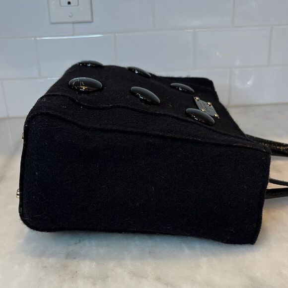 Kate Spade Purse Handbag Quinn Beantown Wool Button Satchel Pocketbook - Picture 7 of 16